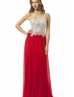 One Shoulder Jewel Beading Bodice Chiffon Evening Dress